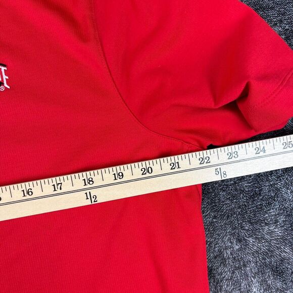 Nike Dri-Fit Ohio State Buckeyes Embroidered Polo Mens L Red Short Sleeve Swoosh - Picture 7 of 11